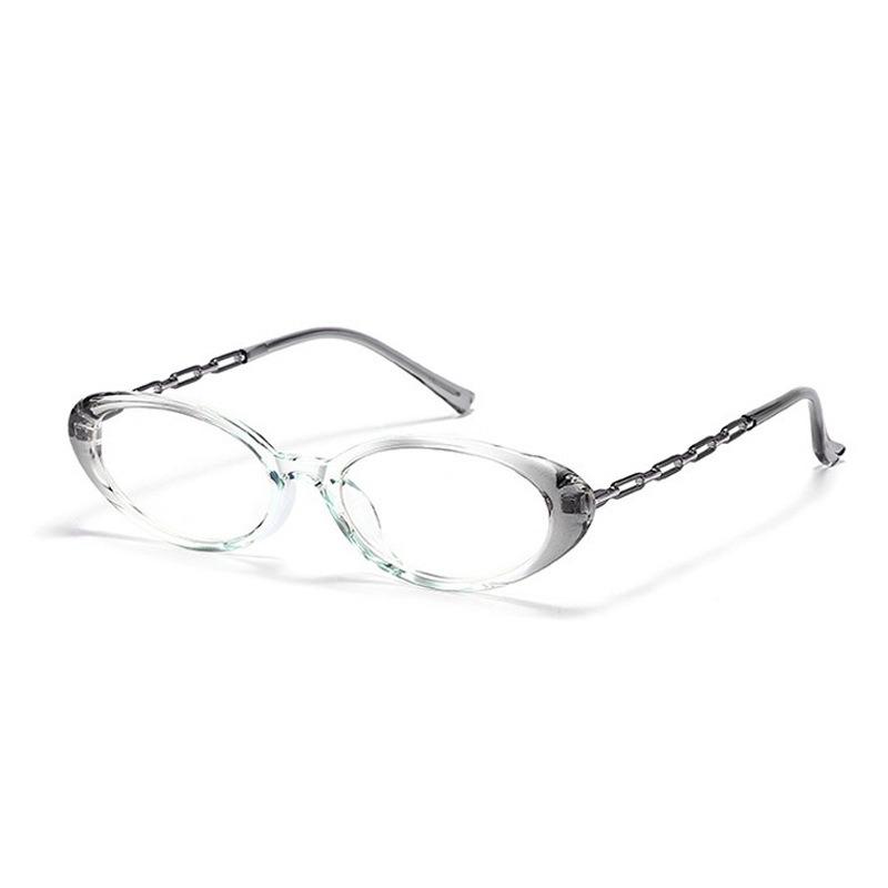 Retro Brand Designer Small-Frame Oval Presbyopia Glasses High-Quality Metal Chain-Leg High-Definition Women's Reader Eyewear