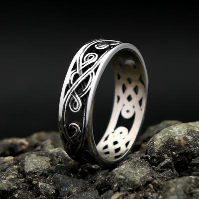 Nordischer Vintage Keltischer Knoten Ring Mann Frau Edelstahl Schlichte Wikingerringe Biker Mode Amulett Schmuck Geschenk Dropshipping