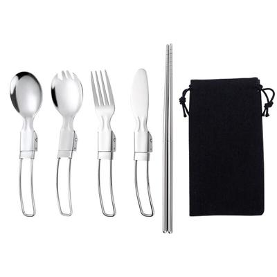 ZISIZ Portable Stainless Steel Camping Cutlery Set