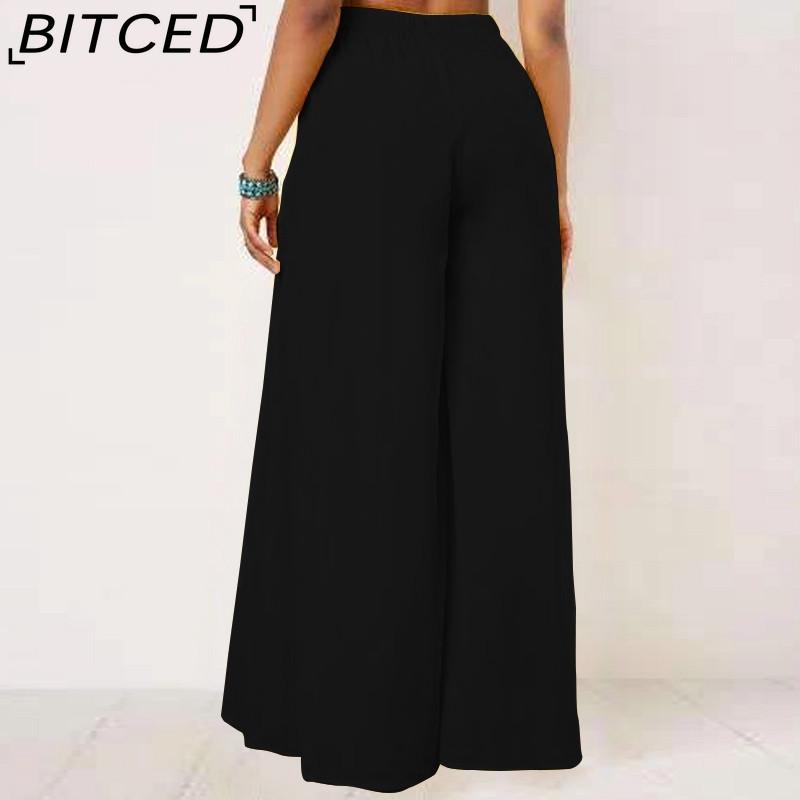 BITCED Women's Fashion Casual Solid Color Print Pants & Capris
