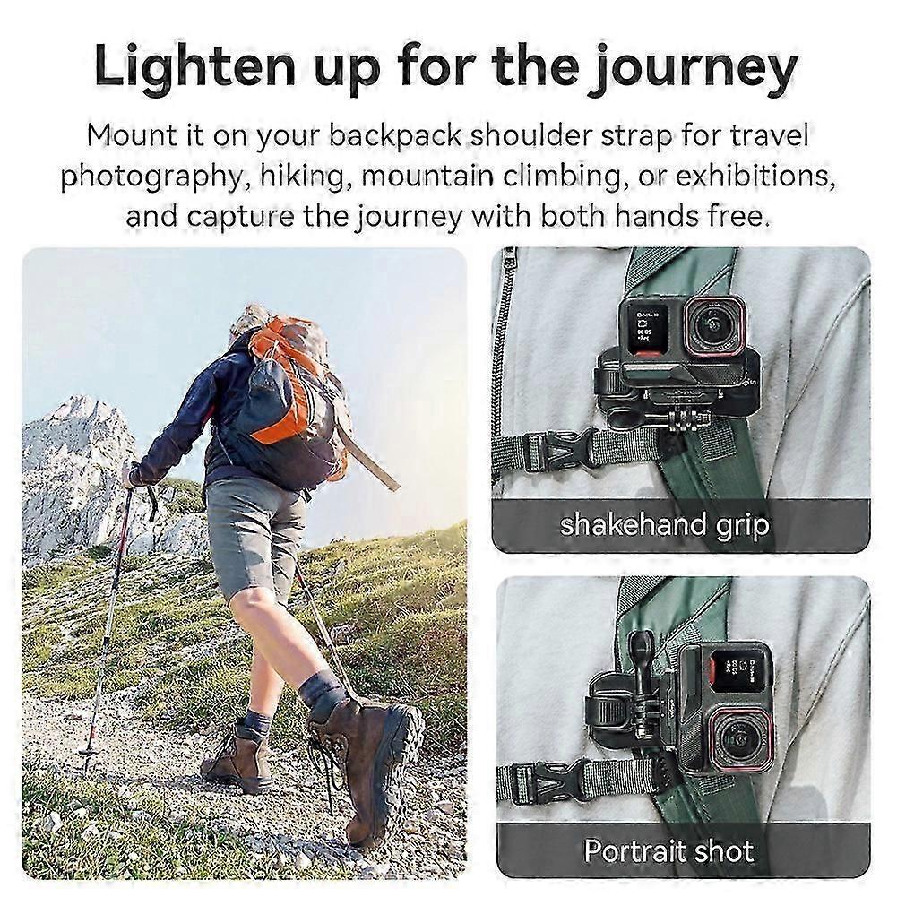 AMAGISN 360 Grad Rotation Rucksackclip Selbstangepasste Gimbal-Klemme Halterung für Insta 360 Ace Pro 2 X4 GoPro 13 Action 4 Zubehör