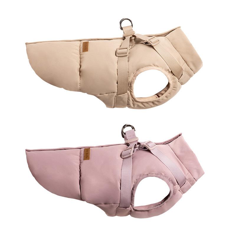 Autumn Winter Pet Coat Clothes Outdoor Dog Jacket with Harness for Small Medium Dogs Thick Warm Pet Cotton-Padded Clothing