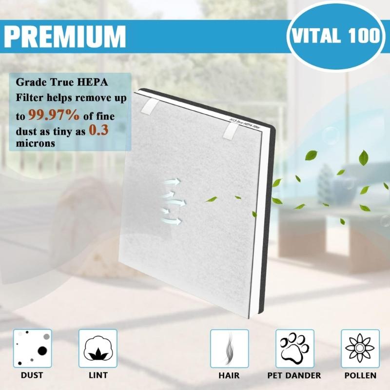 High-Efficiency Activated Carbon Filtration System HEPA Filter Suitable for LevoitVital 100 Air Purifier Hepa Filter 3x