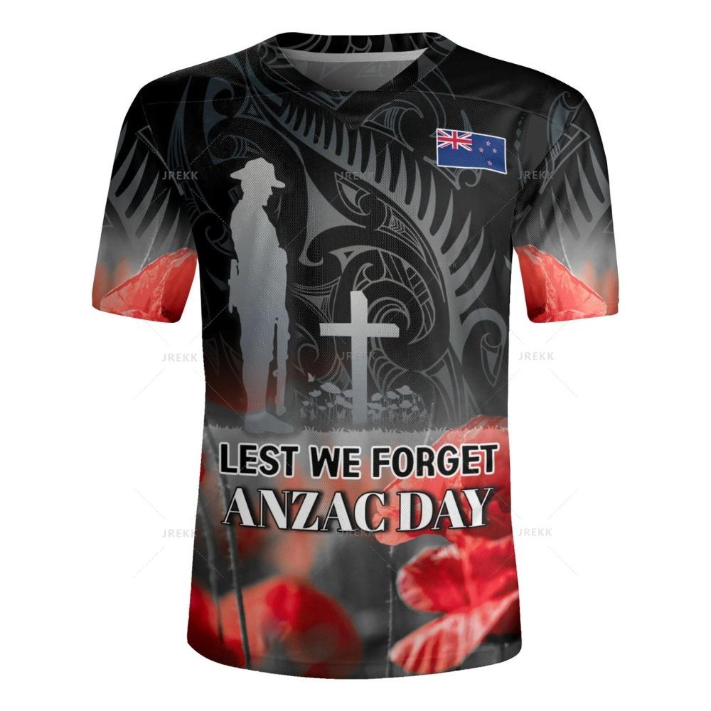 3D Printed New Zealand Rugby-Jersey Silver Fern Flag Styles V Neck T Shirt NZ Jersey V-Neck T-Shirts Men Cool Short Sleeves Tees