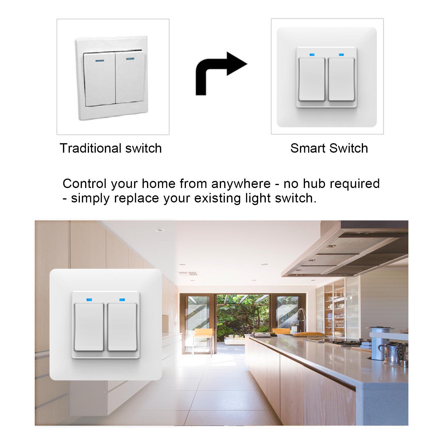 

EU Standard WiFi Smart Switch: Modular Wall Switch with Alexa Support SS86-02AJAI White