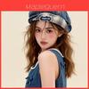 Denim Beret Hat With Embroidery For Spring And Summer Casual Fashion