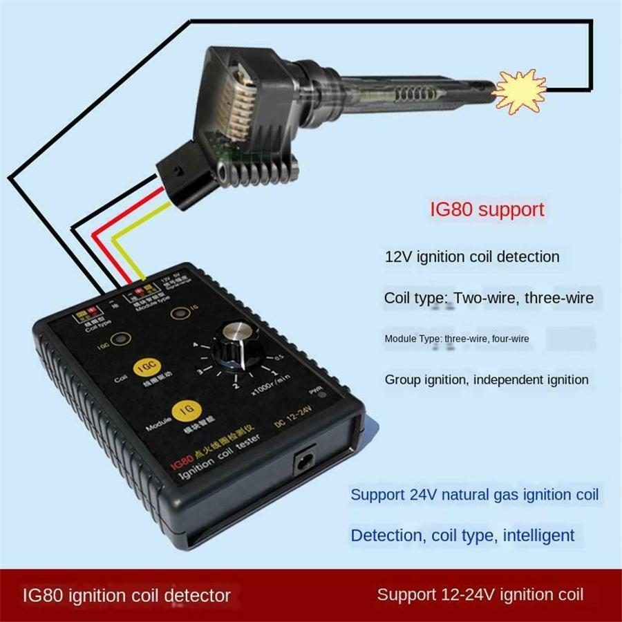 Ignition Coil Detector Tester for 12V/24V