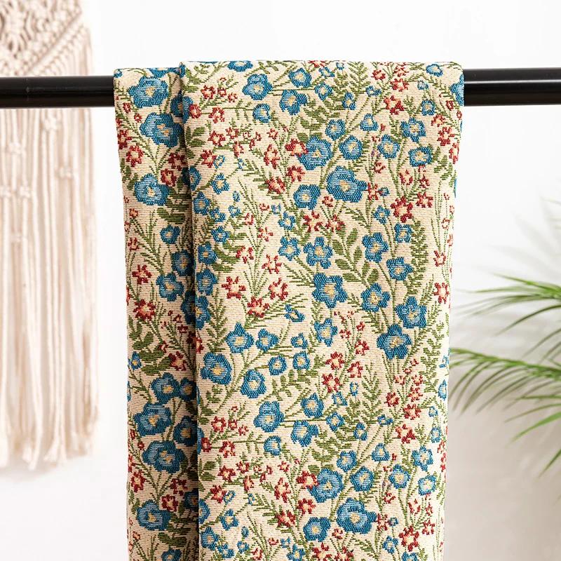 118X111Cm Jacquard Sofa Fabric Cloth Floral Polyester Wear Resistance Cotton DIY Cloth Make Your Own Tablecloths Pillowcase
