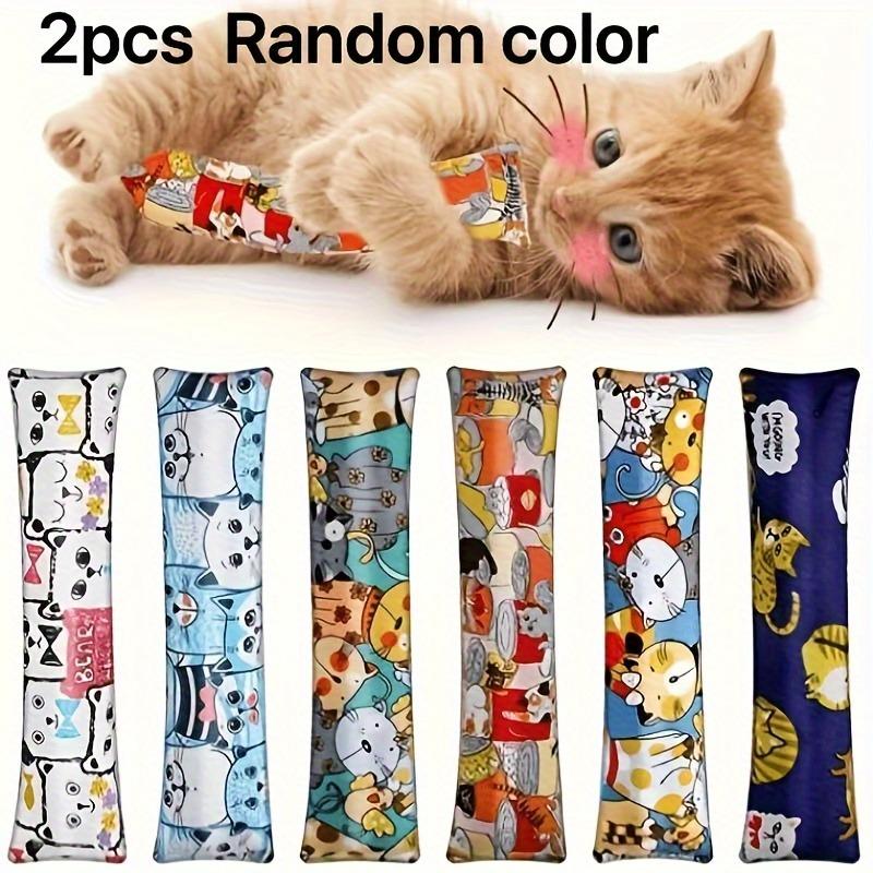 

Cat Grass Chew Toy Plush Pillow Interactive Cat Toy Vibrant Floral Geometric Patterns Indoor Cat Toys Chewing Playtime
