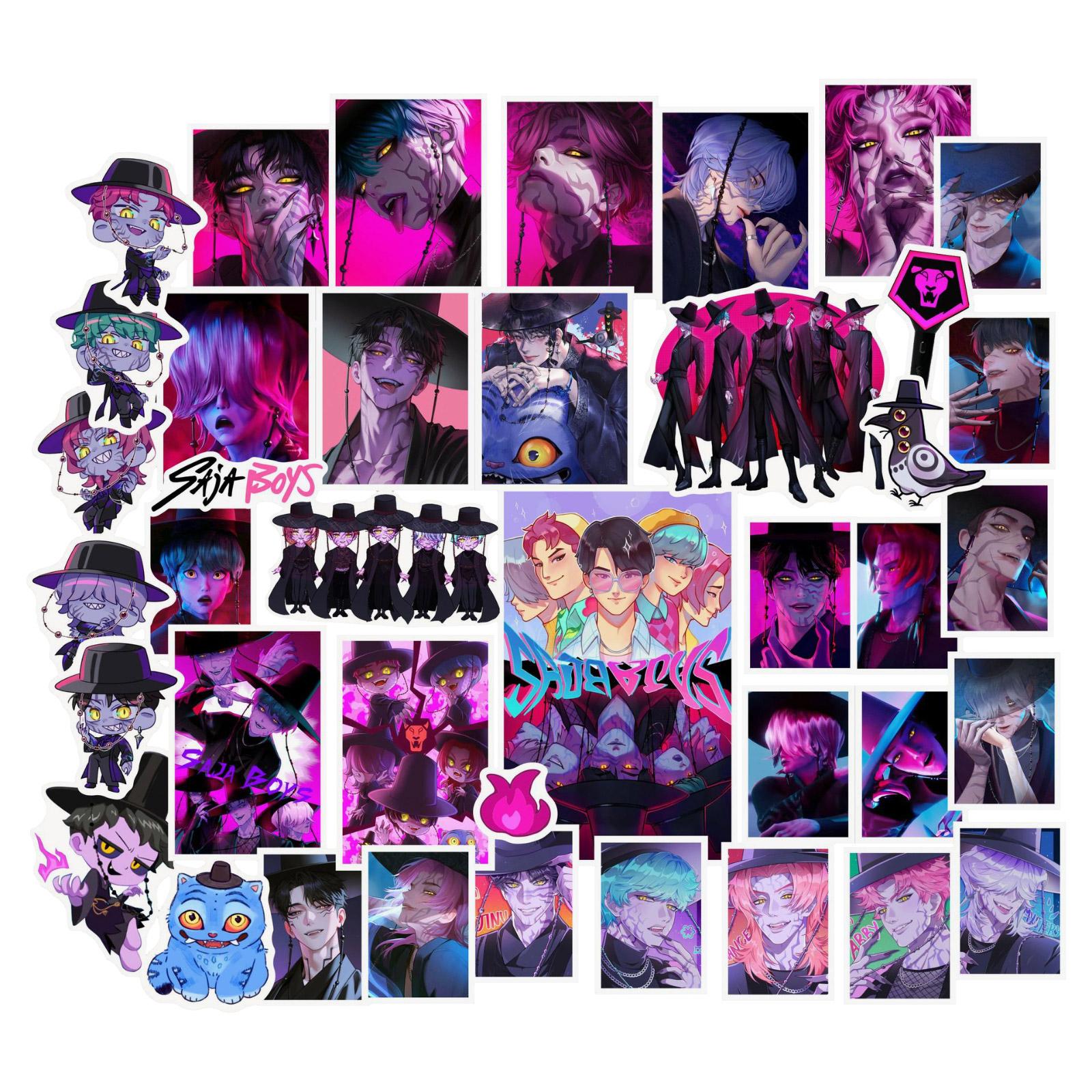 

Cartoon Anime Sticker Pack For Laptop, Water Bottle, Skateboard, Luggage, And Journal Decoration One Size