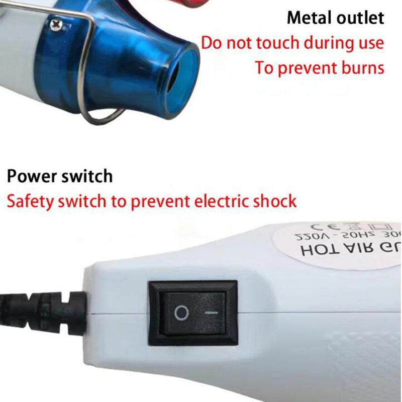 220V Hot Air Gun Soldering Temperature Blower Gun DIY Crafts Electric Power Hot Dryer Mini Heat Gun For Shrink Tubing Car Wrap