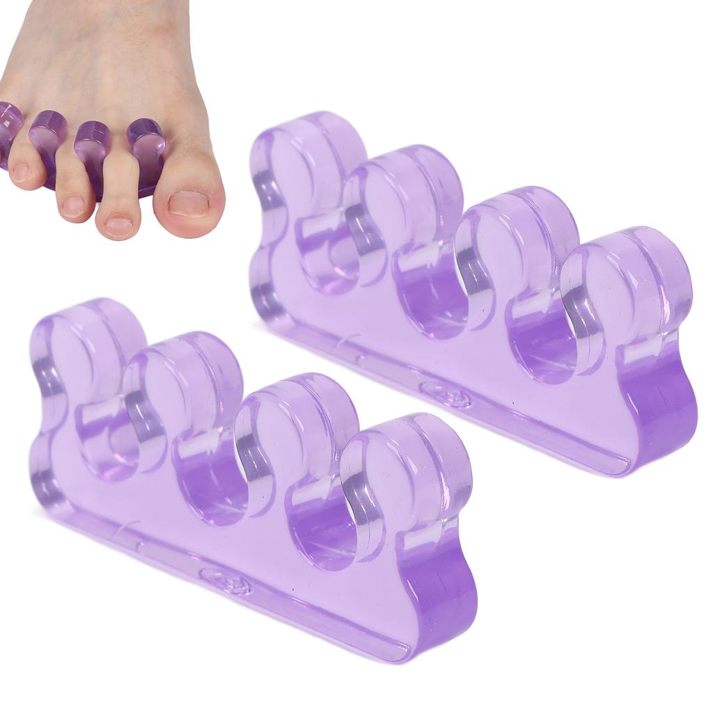 2 Pcs Toe Separator Purple Silica Gel Toe Stretchers Bunion Correctors for Bunion Relief Hammer Toe