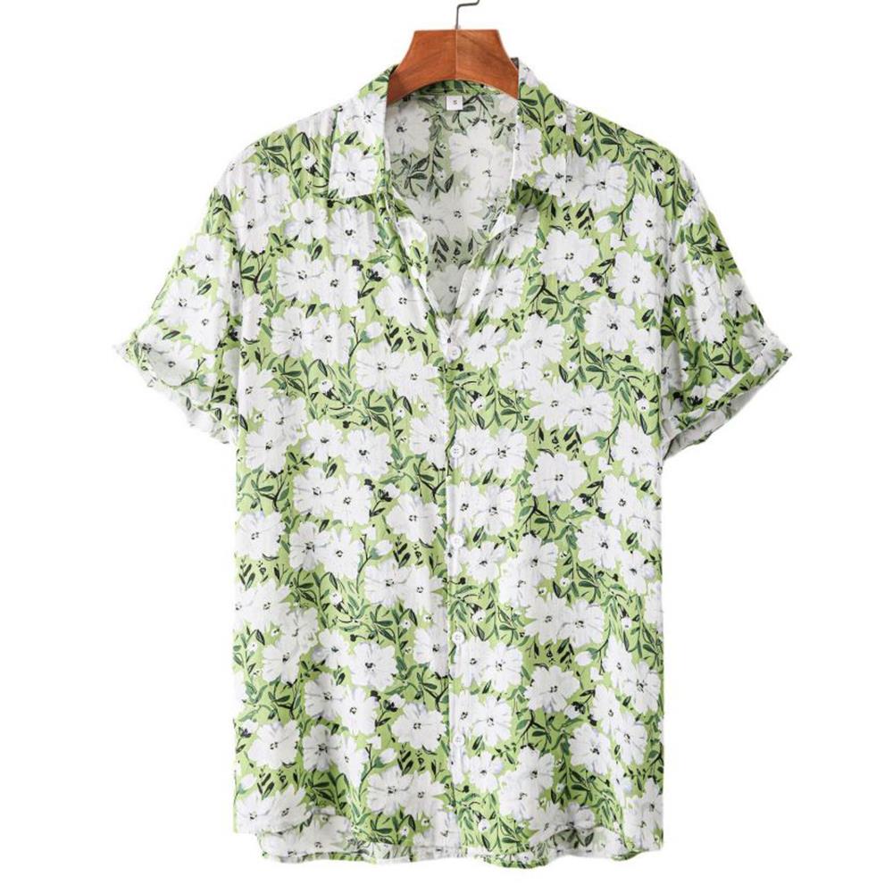 Floral Shirts Men's Summer Hawaiian Clothing Short Sleeve Tops Loose Holiday Seaside Social Lapel 3D Print Shirt 2026 Vintage