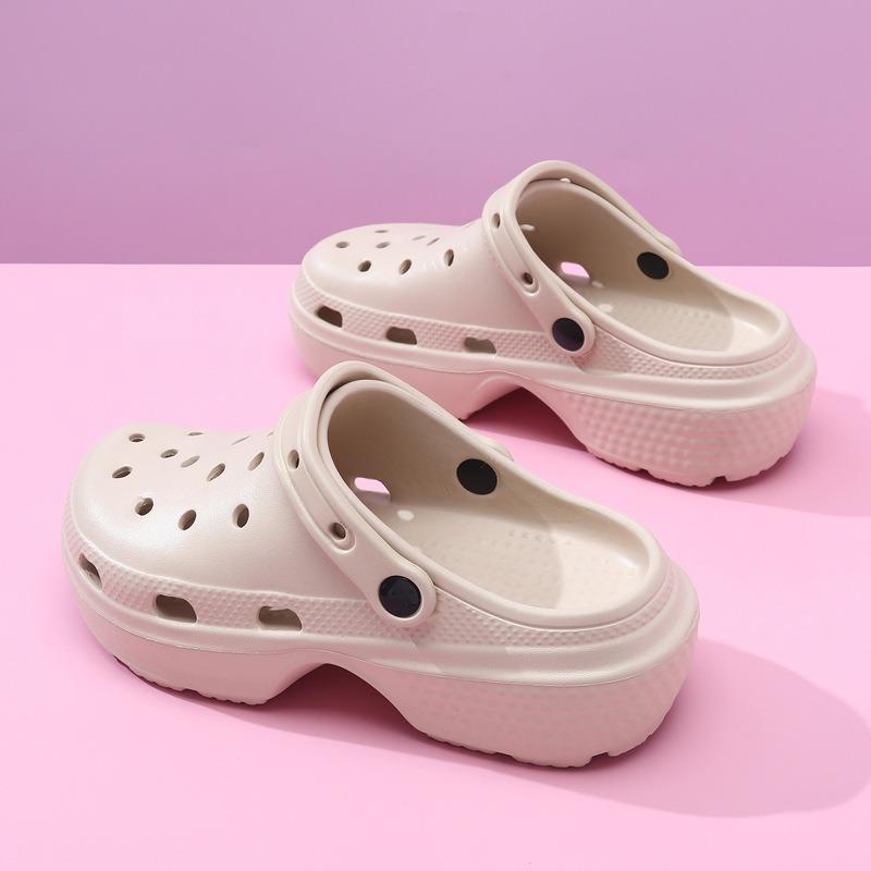 New summer wear casual cloud hole shoes women's thick-soled heightening beach shoes bag head cool slippers
