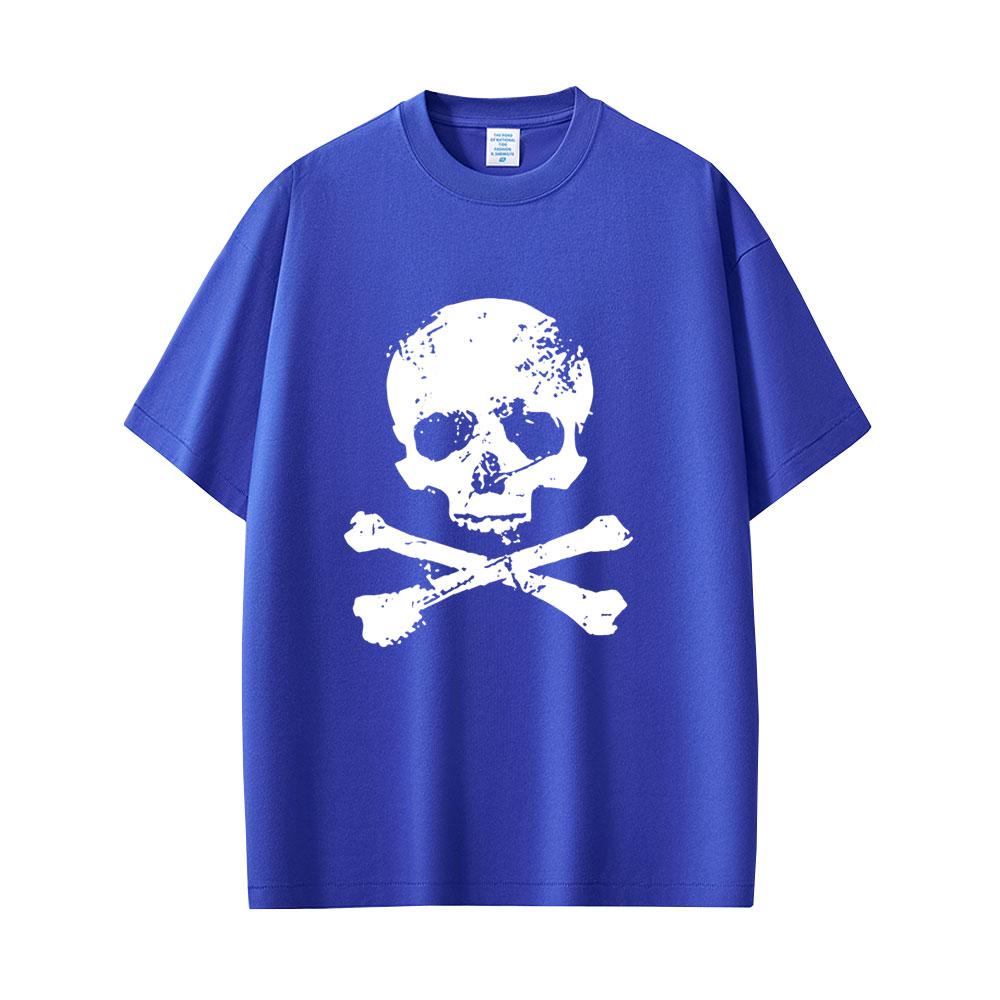 Vintage Beauty Hip Hop Pirate Skeleton and Cross Graphic Tshirt Unisex Women Retro Gothic Rock T Shirt Unisexs Oversized Streetwear