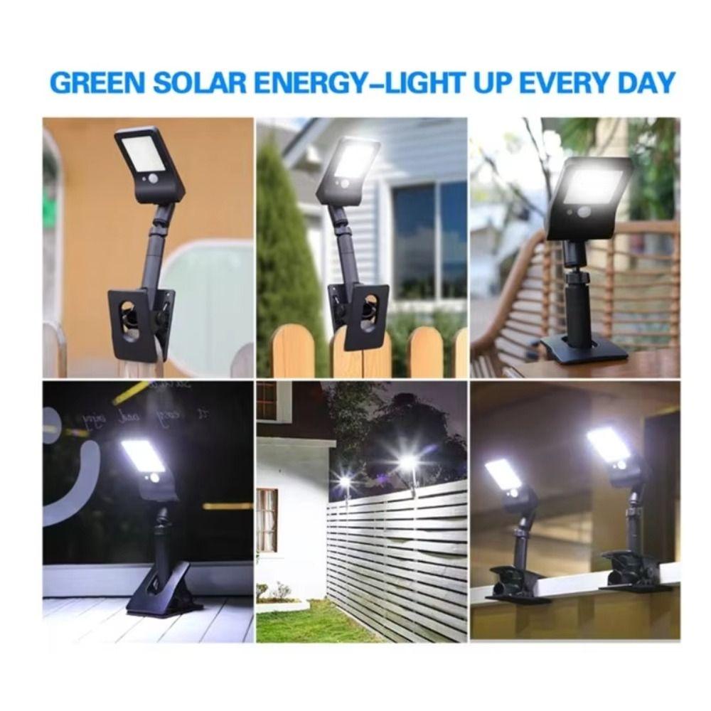 Waterproof Solar Outdoor Lights 60 LED Auto on/Off Clip-On Outdoor Lights 4 Modes Vertically Adjustable Garden Lights