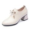 Size 35-43 Women's Shoes Thick High Heels Fashion Spring Autumn Women Genuine Leather Shoes First Layer Cowhide Ladies Pumps