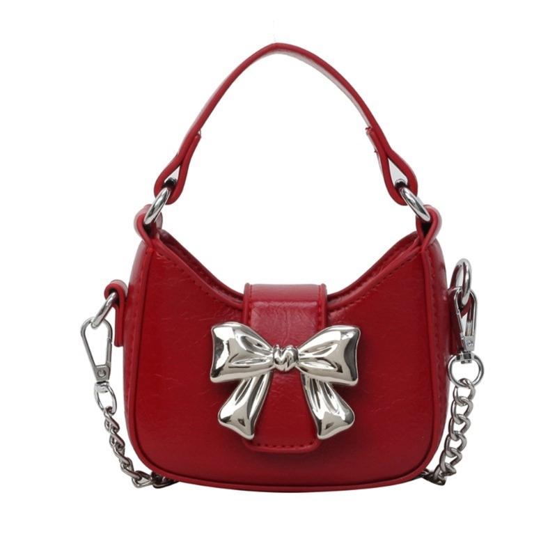 

Women Chain Strap Crossbody Bag Cute Bowknot Handbag Shoulder Bag Fashion Messenger Bag Summer Shopping Dating Bag червоний