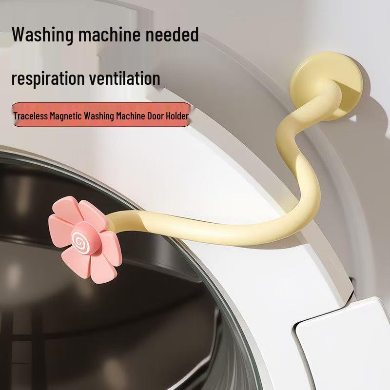 Washing Machine Door Fixer: Anti-Mildew, Anti-Odor, Suction Cup, Retractable Support Rod, Flower Buckle Storage Bracket. Washing Machine Support Buckle розовый