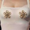 New Hollow Exquisite Flower-Shaped Chest Stickers, European And American Sexy Rhinestone Milk Stickers, Nightclub Chest Stickers