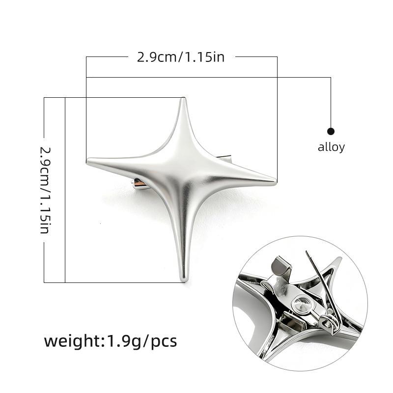 2pcs Universal Doji Brooch Clothes Bags Accessories Buckle Pin Collar Corner Decoration Four-pointed Star Pin
