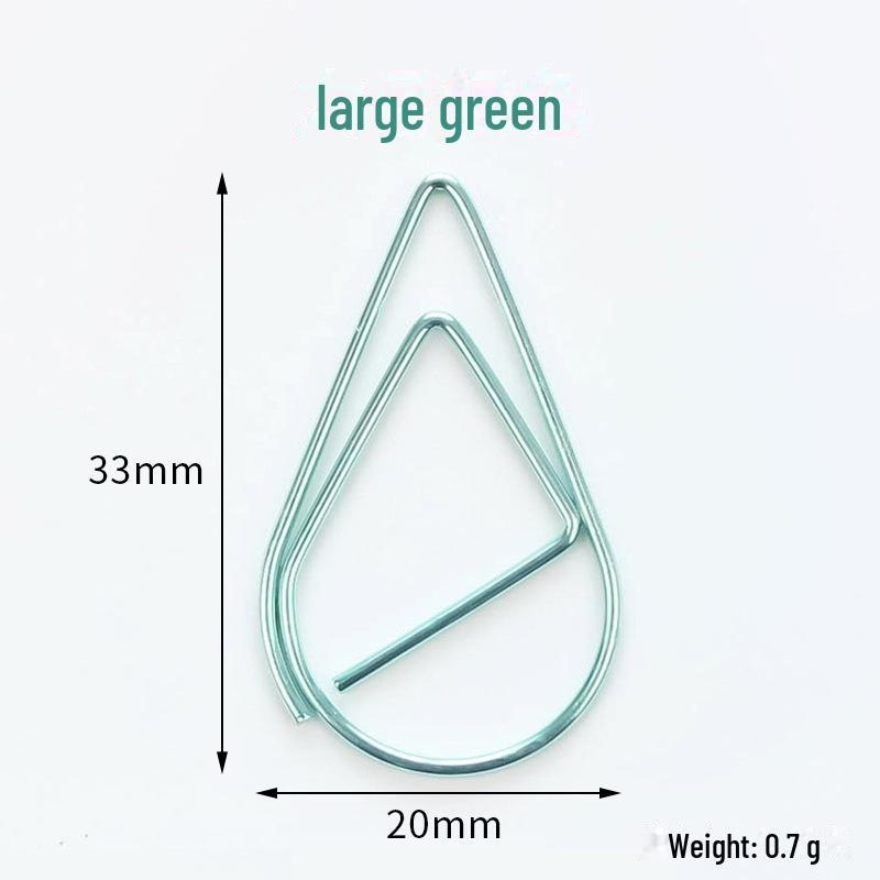 Agrafă de Hârtie Proaspătă și Simplă în Formă de Picătură de Apă - Marcaj Metalic Drăguț Rechizite de Birou pentru Caiete și Decorațiuni de Papetărie.