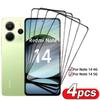 4 шт. 9H Загартоване скло для XiaoMi Redmi Note 14 5G Повне покриття Захисне скло для RedMi Note 14 4G Note 14S 4G Захист скла