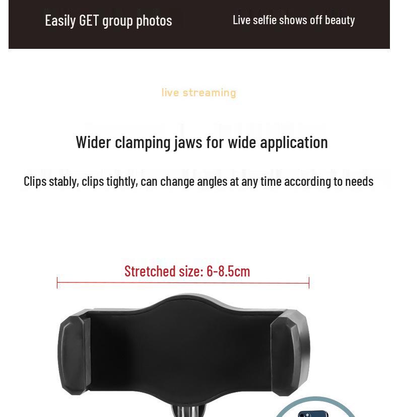 Dual-angle Mobile Phone Tripod with Fill Light for Live Streaming and Recording