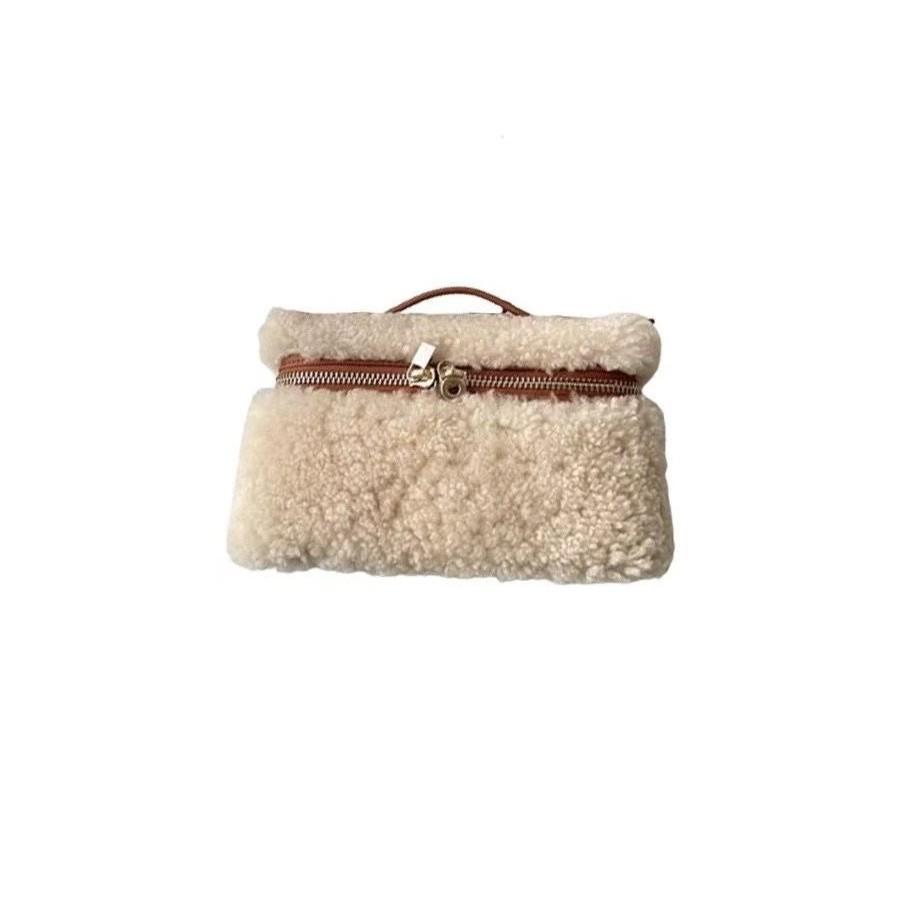 Bag Ladies Premium Retro Wool Lamb Handheld Box Bag Niche Design Shoulder Crossbody Bag