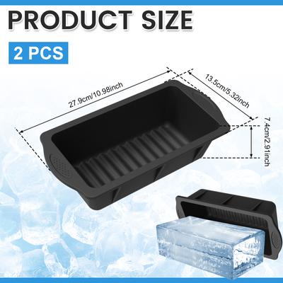 2Pcs Ice Cube Mold Silicone Ice Cube Maker Anti Slip Ice Cube Tray Large Size Ice Mold Easy Release Ice Cube Mold Ice Cube Tray