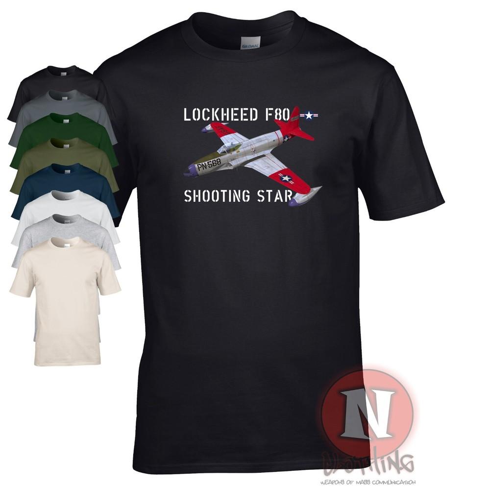 Lockheed F80 Shooting star t-shirt WW2 Cold war jet fighter aircraft tee