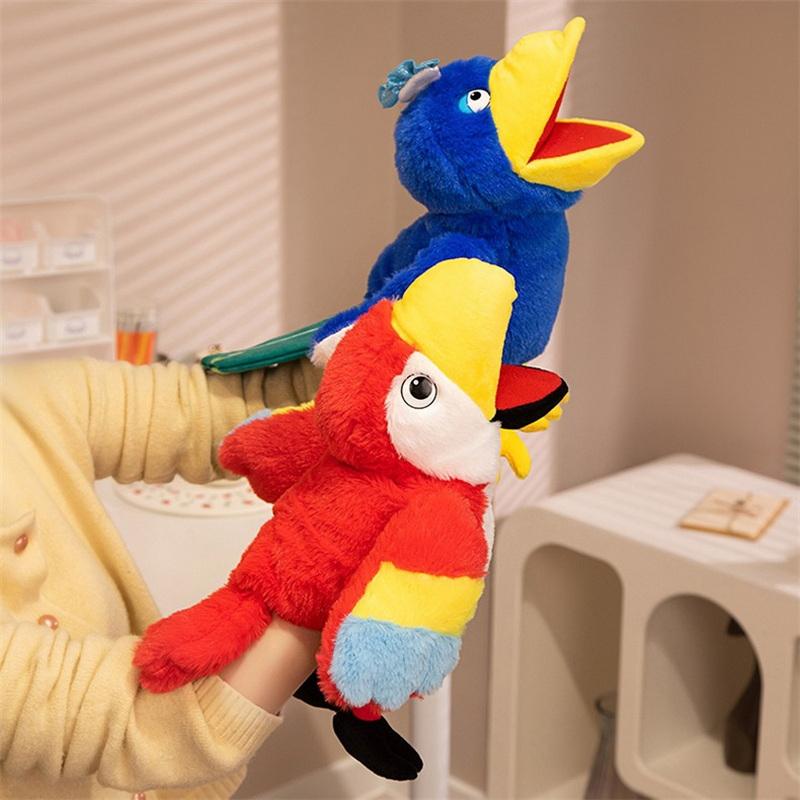 35Cm New 6 Style Toucan Hand Puppet Plush Toys Toucan Parrot Bald Eagle Peacock Owl Flamingo Children'S Game Plush Dolls Gifts