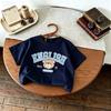 Cartoon Pattern Kids Tshirt Solid Color Printed Short Sleeved Tops Childrens Clothes Summer Casual Fashion Crewneck Tshirts
