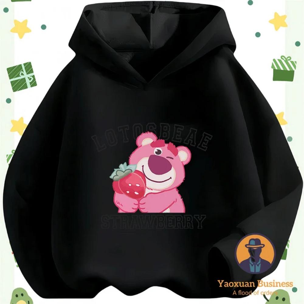 Fashion 2025 Hug Bear Boys' and Girls' Hoodies Cute Cartoon Print Windproof and Warm Autumn/Winter New Collection