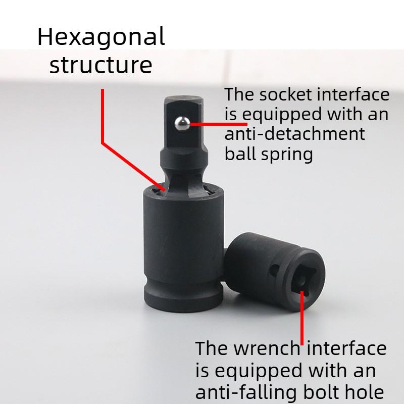 Universal Impact Joint Socket 360 Degree Rotation Wobble Adapter Extension 1/4 3/8 1/2" Swivel Knuckle for Car repair Tools