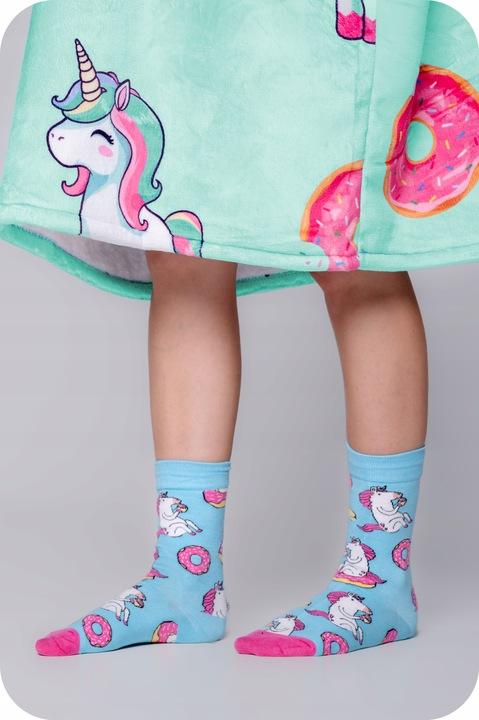 KOC BLUZA Oversize Ciepła Gruba KOCOBLUZA 2w1 XXL UNICORN + SKARPETKI [KB-S6]