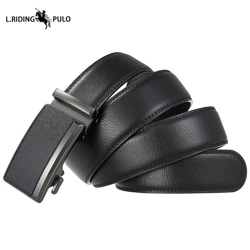 Cowhide Belt Men's Genuine Leather Automatic Buckle Belt Fashionable Casual All-match Jeans Belt