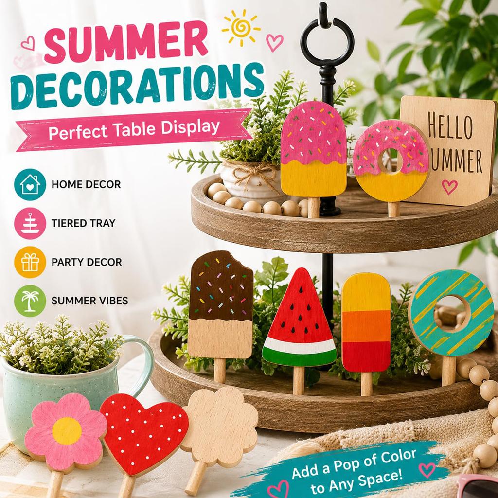 Wooden Popsicle Toy Set for Kids Pretend Play Ice Cream Accessories