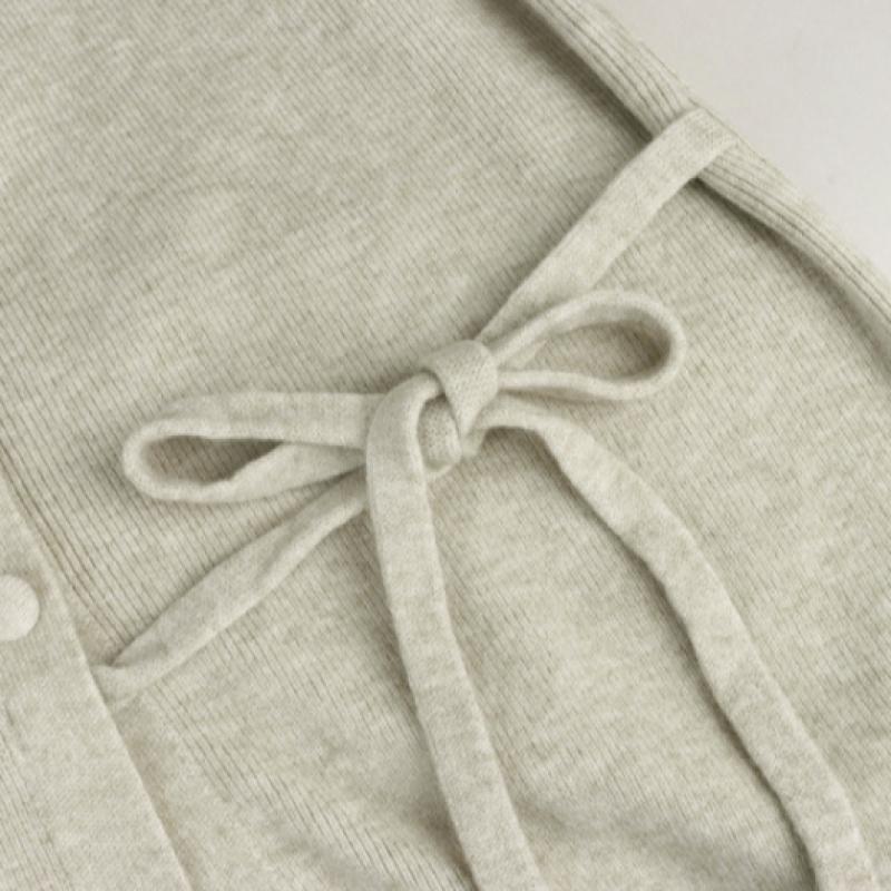 Shop Women S High Neck Covered Button Tie Stretch Cardigan Cream It Wcd260110