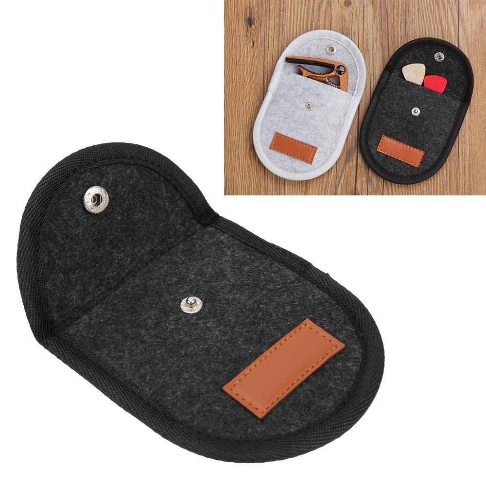 Felt Material Guitar Pick Bag Grey/Black Electric Guitar Part Plectrum Holder Case  Acoustic Guitar