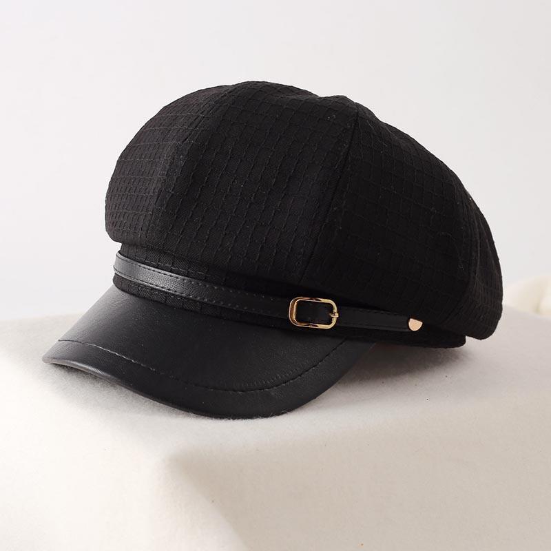 British style beret women's new fashion versatile painter hat showing face ducktongue octagonal hat