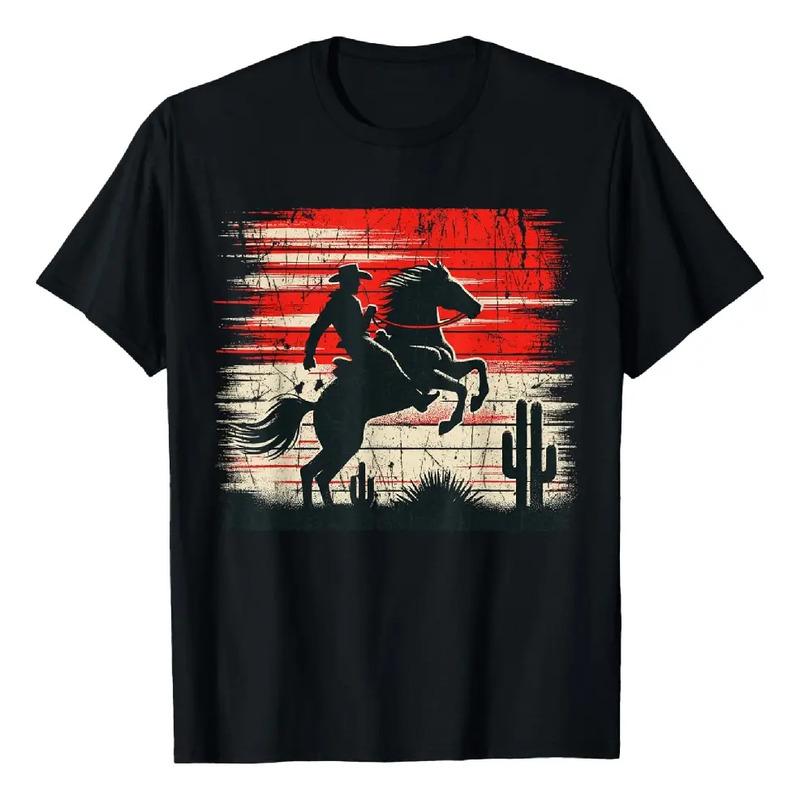 Camiseta Vaquera Retro Horse Riding Western Rodeo S разноцветный