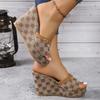 Pantofole con zeppa di design Sandali con zeppa estivi da donna con plateau grosso Sandali da donna con tacco alto taglie forti Scarpe da spiaggia