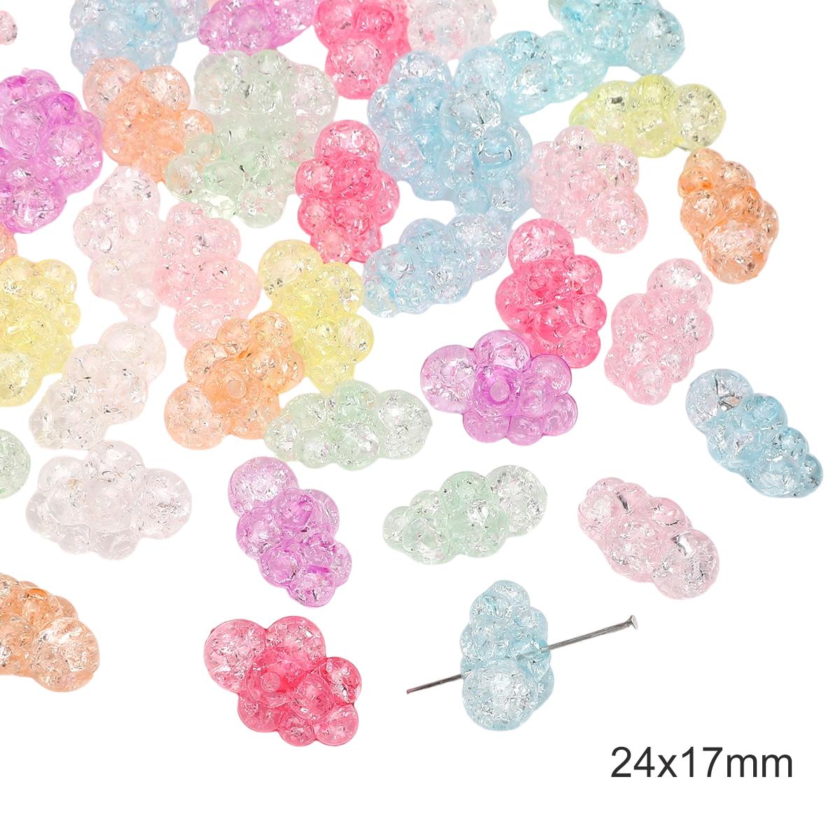 

5-60 шт. акриловые бусины галстук-бабочка облако подвески шарики попкорна бусины для DIY браслет ожерелье изготовление ювелирных изделий 24x17mm 5pcs