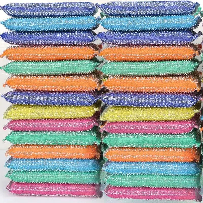 

10/30 шт. стальная проволочная губка для протирания антипригарная масляная щетка двухсторонняя салфетка для чистки кухонной посуды губка для мытья посуды инструмент для чистки 40pcs