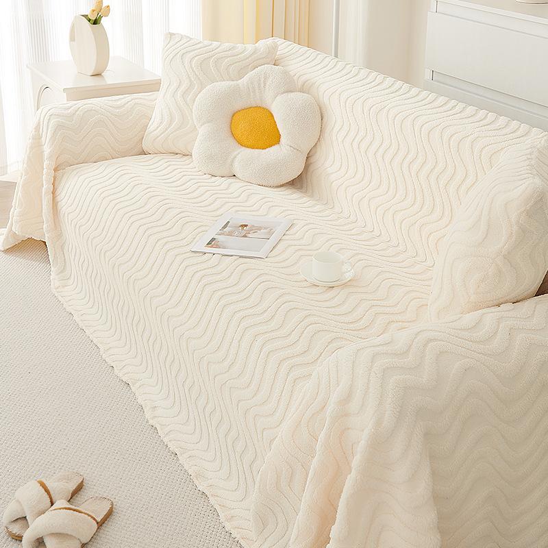 Ins Style Universal Sofa Cover Towel Four Seasons Universal Sofa Cushion Jacquard Velvet Winter Thickened Cushion Sofa Cover