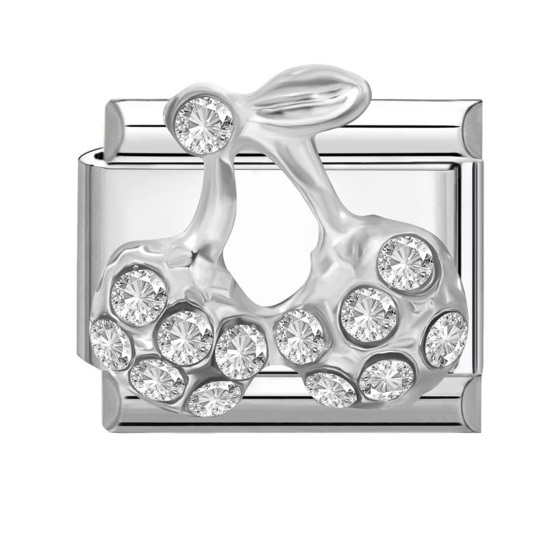Shiny Colorful Crystal Butterfly Bow Knot Heart Italian Charm Links Fit 9mm Stainless Steel Bracelet Women Y2K DIY Making Gift