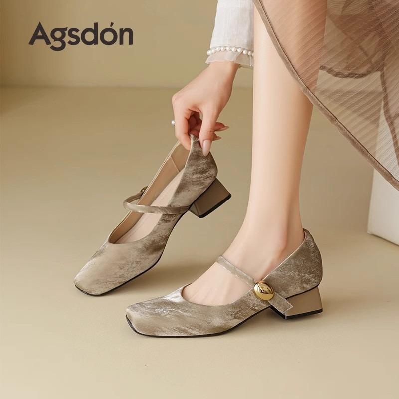 Fashion Mary Jane Shoes 2025 Retro New Super Soft One Word French Square Toe Shallow Mouth Women's Singles