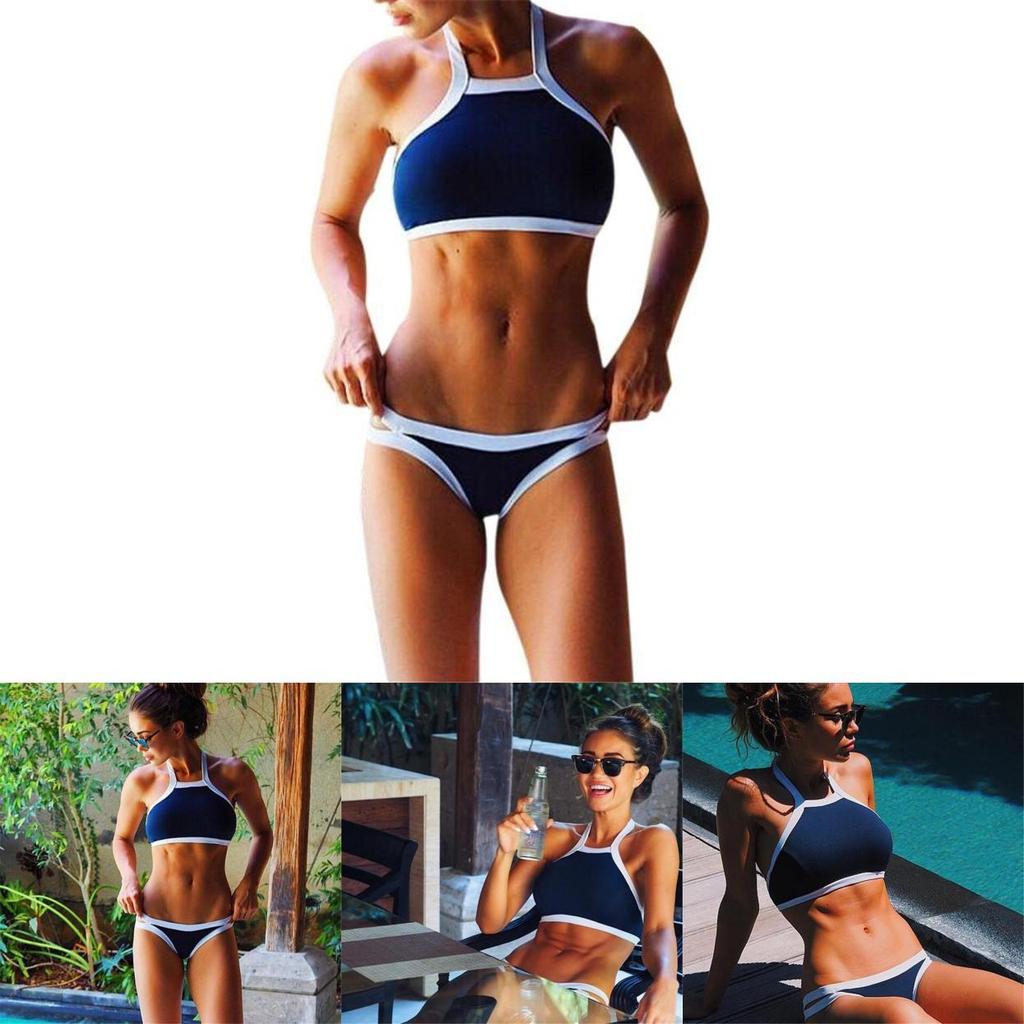Elegant Summer Women Casual Swimsuit Push Up Beachwear Bikini With High Padded Waist