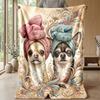 Rottweiler in Exotic Jungle Theme blanket Lightweight Warm Flannel Blanket Decorative Throw Blanket for Home Decoration